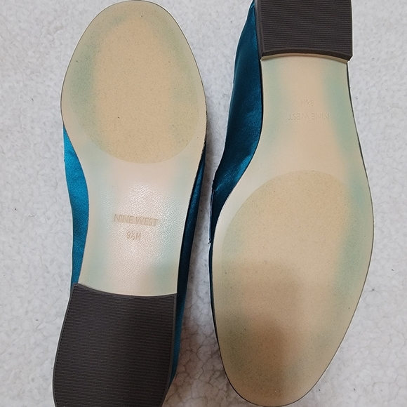 Nine West Greenish-Blue Satin Flats Size US 9.5 - Picture 4 of 5